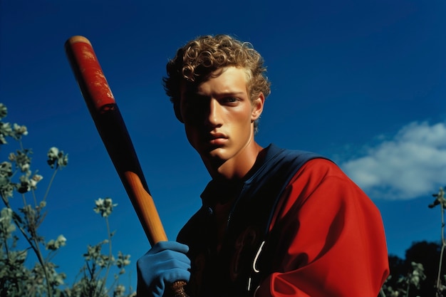 Portrait of male baseball player