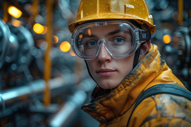 Free photo portrait of male engineer working in the field for engineers day celebration