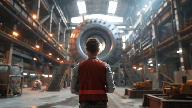 Free photo portrait of male engineer working in the field for engineers day celebration