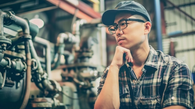 Portrait of male engineer working in the field for engineers day celebration