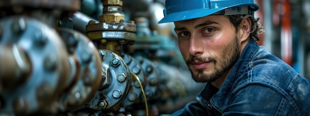 Free photo portrait of male engineer working in the field for engineers day celebration