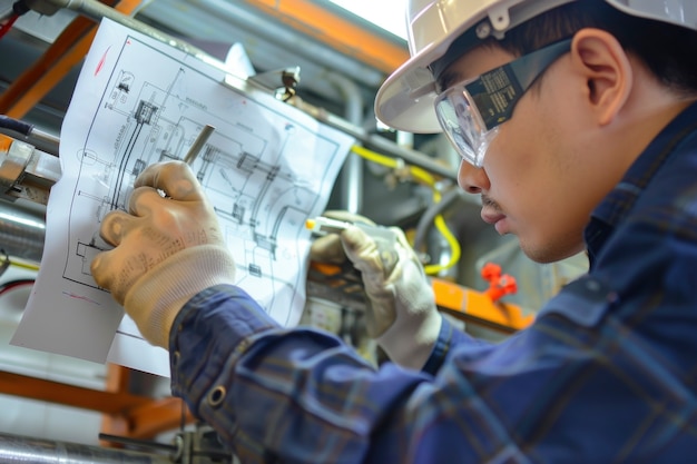 Free photo portrait of male engineer working in the field for engineers day celebration