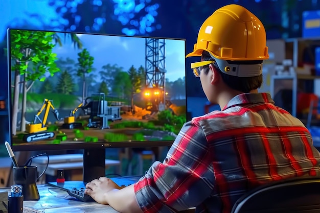 Free Photo portrait of male engineer working in the field for engineers day celebration