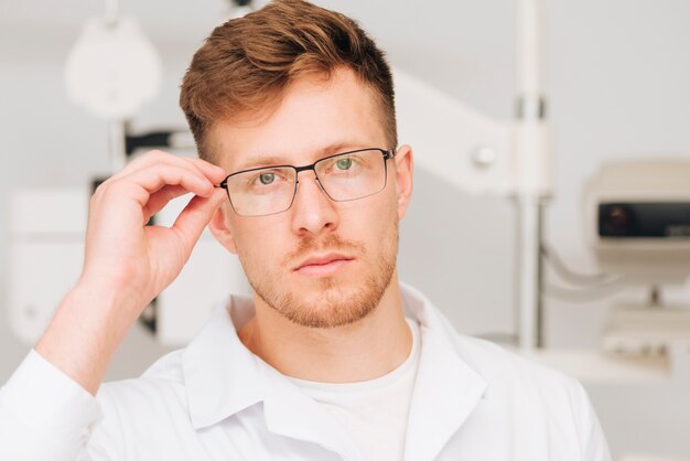 Portrait of a male optometrist