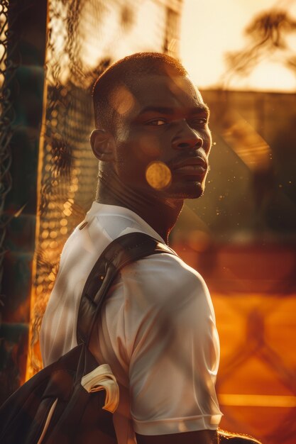 Portrait of male tennis player