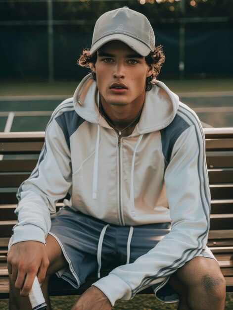 Portrait of male tennis player