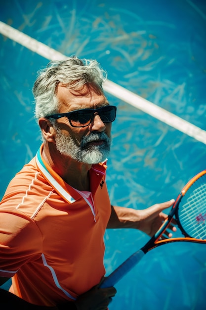 Portrait of male tennis player