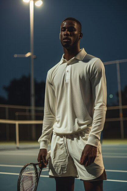 Portrait of male tennis player