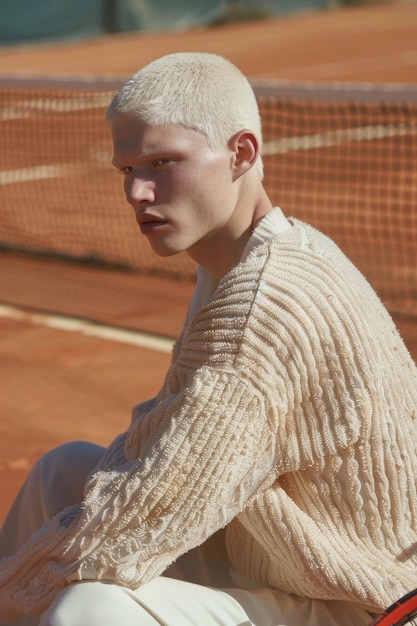 Portrait of male tennis player