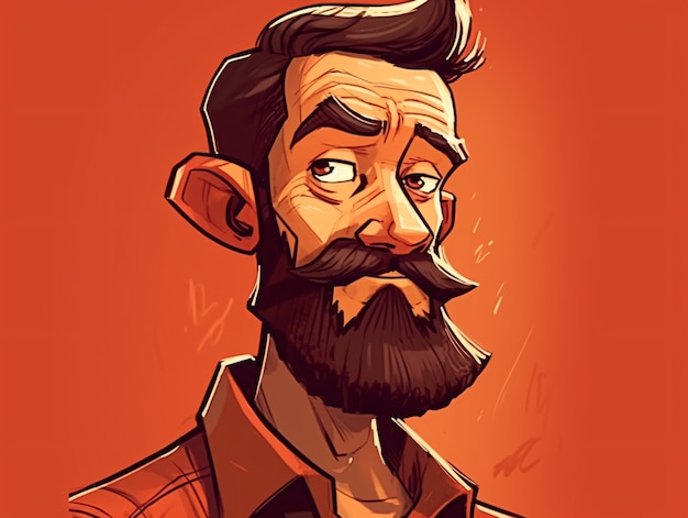 Free photo portrait of man in cartoon style