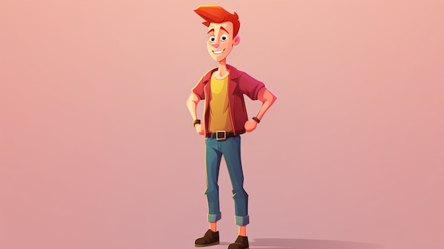 Portrait of man in cartoon style