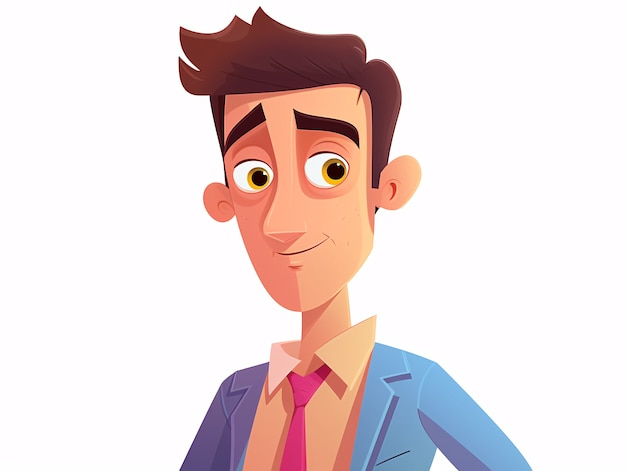 Portrait of man in cartoon style