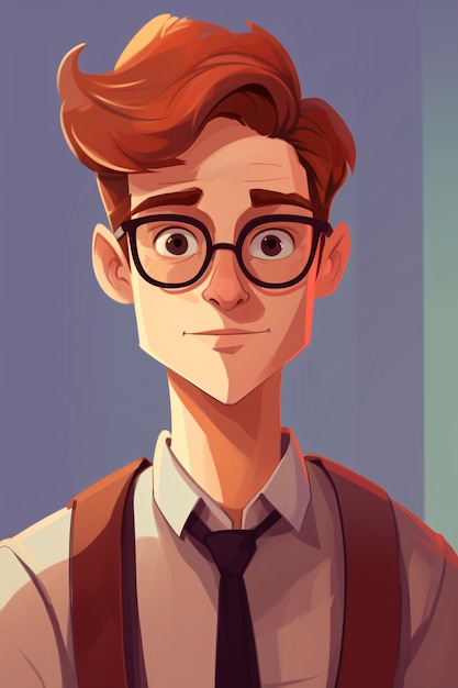 Free photo portrait of man in cartoon style