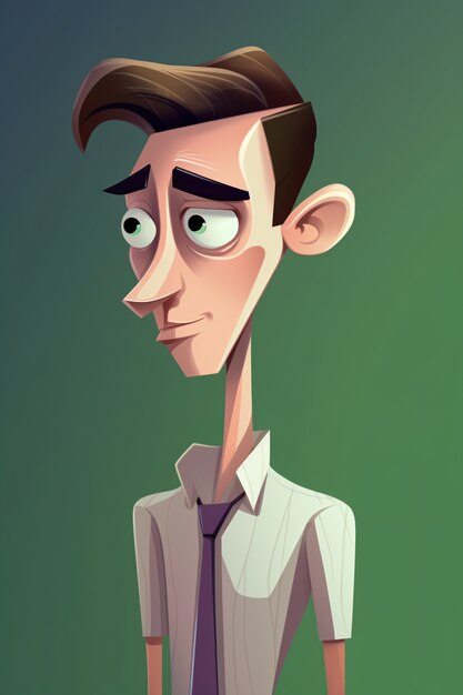 Portrait of man in cartoon style