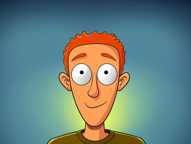 Free Photo portrait of man in cartoon style