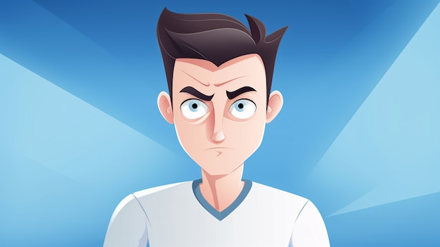 Free photo portrait of man in cartoon style