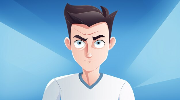 Portrait of man in cartoon style