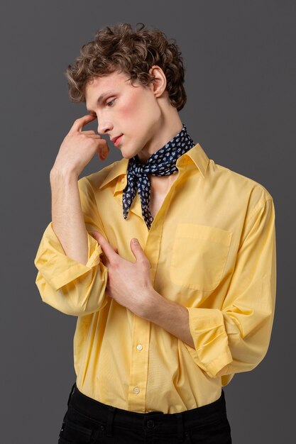 Portrait man in fashionable shirt