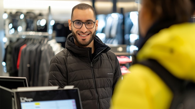 Free Photo portrait of man going out shopping for various consumer goods