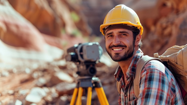 Free Photo portrait of man practicing his profession to celebrate international labour day