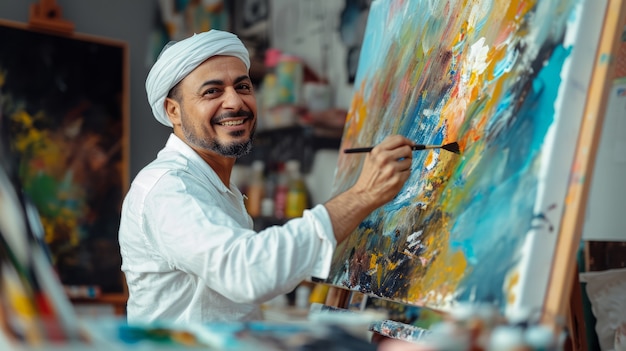 Free Photo portrait of man practicing his profession to celebrate international labour day