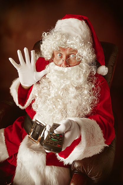 Portrait of Man in Santa Claus Costume