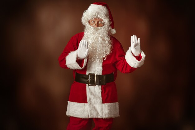 Portrait of Man in Santa Claus Costume