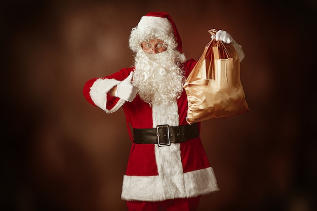 Free Photo portrait of man in santa claus costume