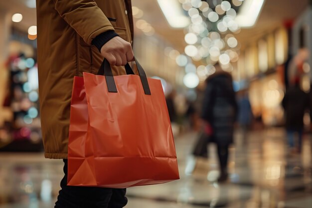 Portrait of man shopping and buying consumer goods