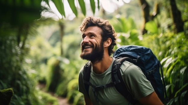 Free photo portrait of man smiling in nature