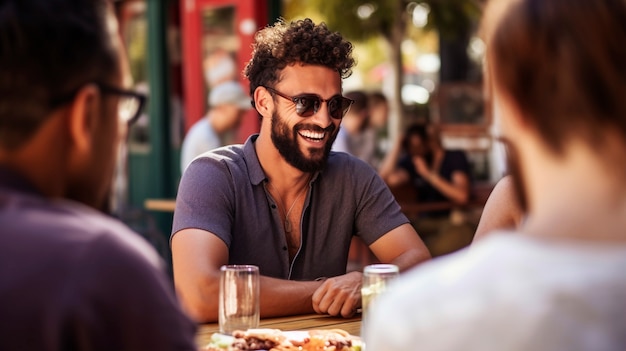 Portrait of man smiling at restaurant