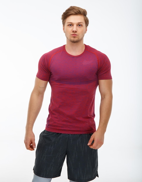 Free Photo portrait of a man in sportswear isolated on a white background.