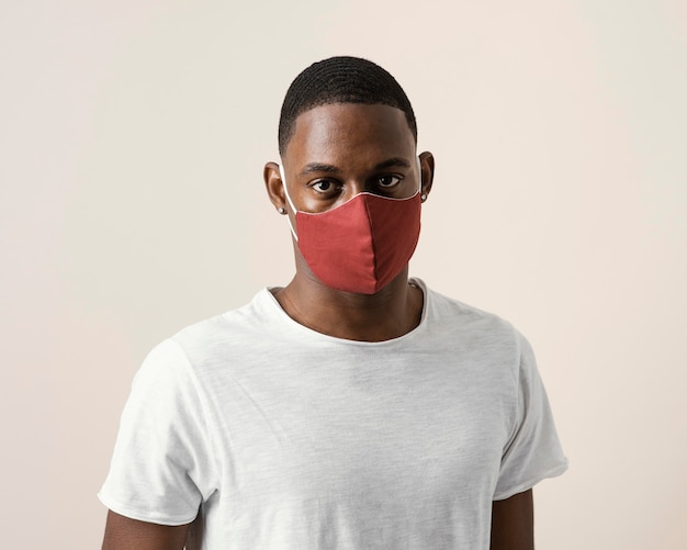 Portrait of man wearing face mask