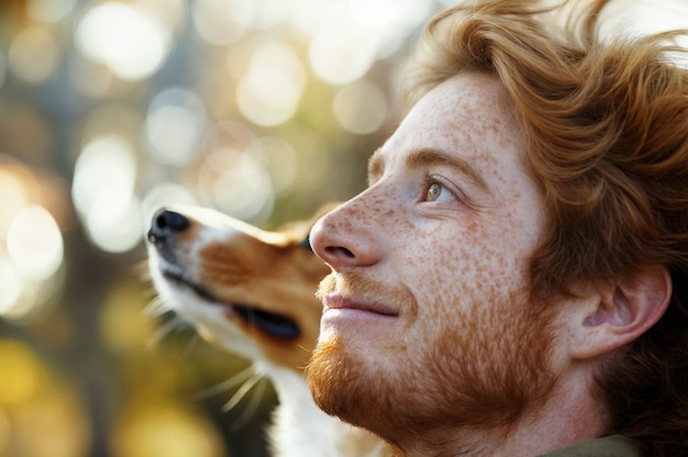 Portrait of man with beauty marks and freckles