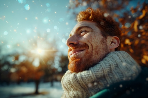 Free Photo portrait of man with beauty marks and freckles