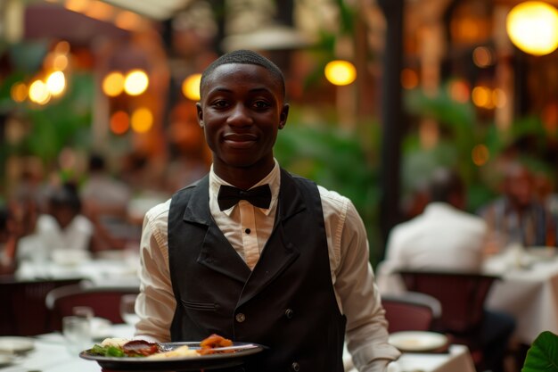 Portrait of man working as waiter