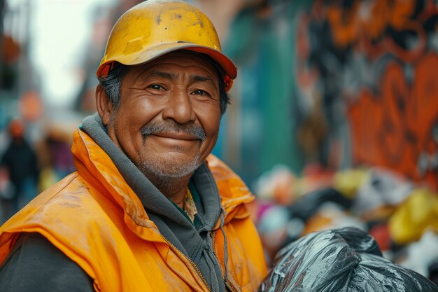 Portrait of man working in construction