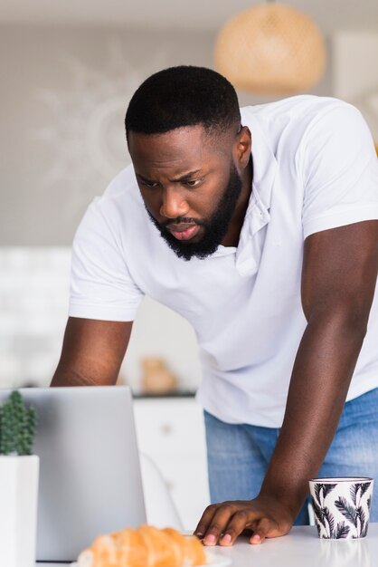 Portrait of man working from home