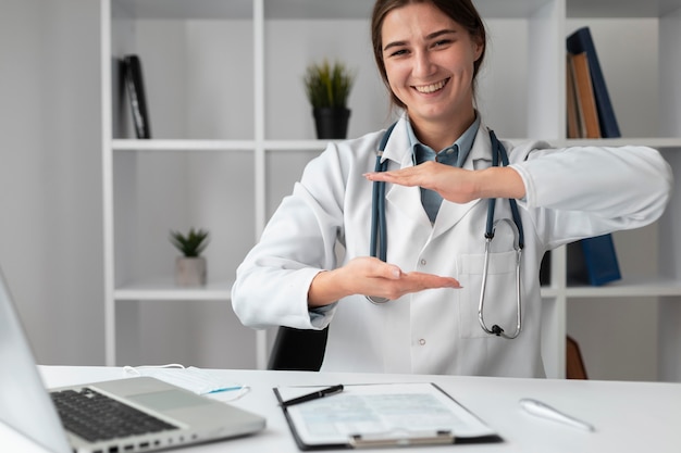 Portrait of medic posing at the hospital