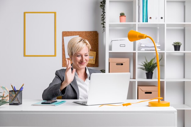 Portrait of middle aged businesswoman in office