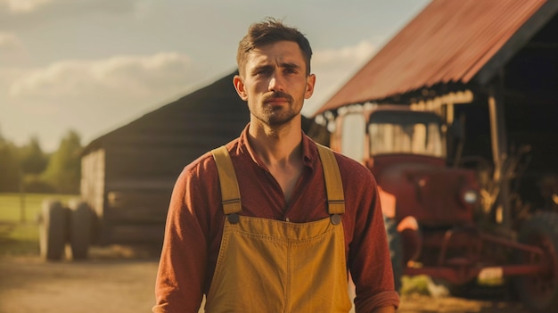 Free photo portrait of millennial man living life in the country side after moving from the city