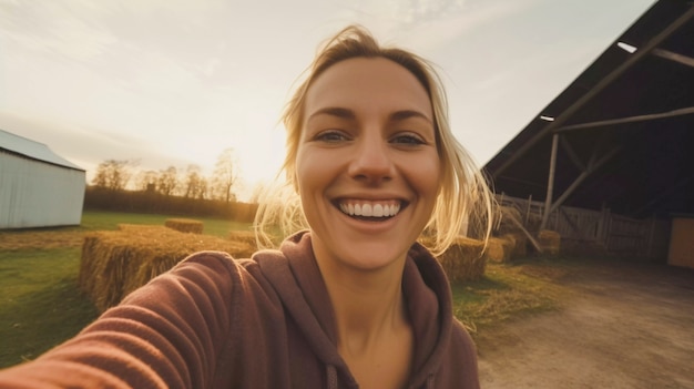 Free Photo portrait of millennial woman living in the country side after moving from the city