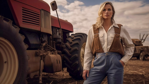 Free photo portrait of millennial woman living in the country side after moving from the city