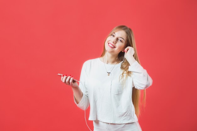 Portrait of modern woman with smartphone