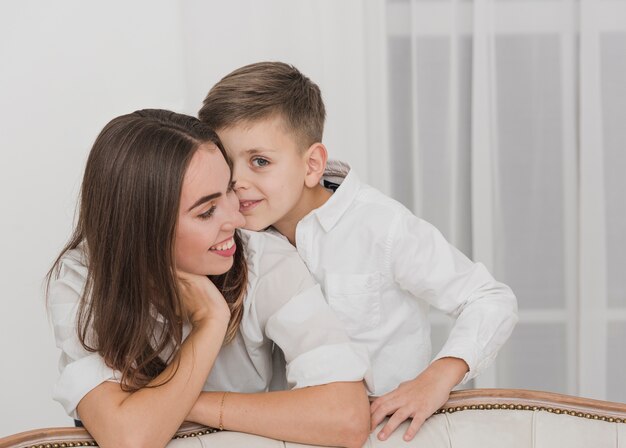 Portrait of mother together with son