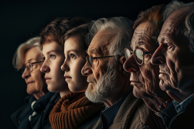 Free photo portrait of multi-generational family sharing household space due to expensive housing prices