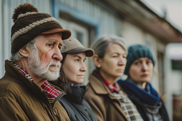 Free photo portrait of multi-generational family sharing household space due to expensive housing prices