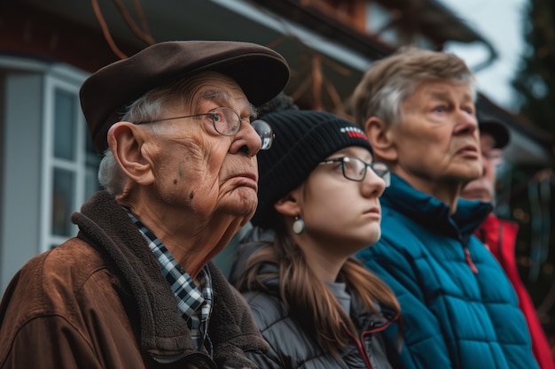 Portrait of multi-generational family sharing household space due to expensive housing prices