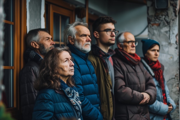 Portrait of multi-generational family sharing household space due to expensive housing prices