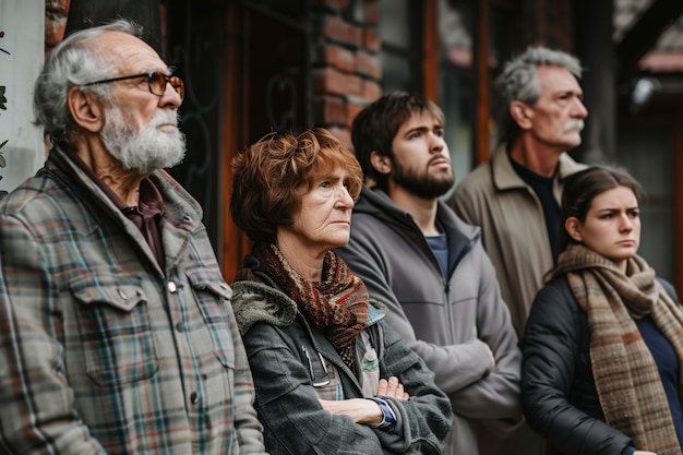 Portrait of multi-generational family sharing household space due to expensive housing prices